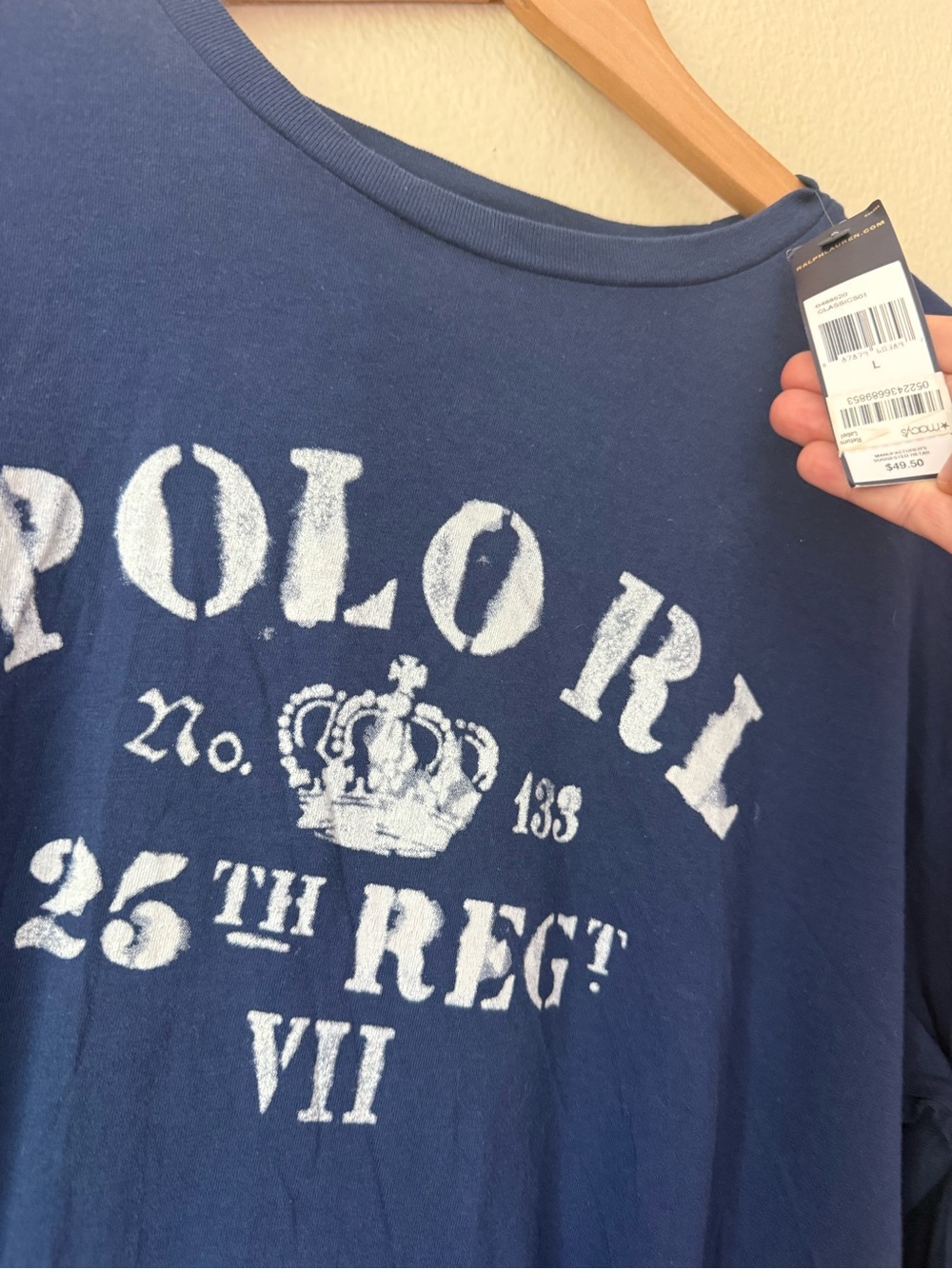 Polo RL Navy Graphic Long Sleeve Tee - Picture 2 of 6